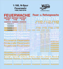 spur (N) Feuerwehr Decals Modell
