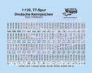 spur (TT) Deutsche Kennzeichen Decals Modell